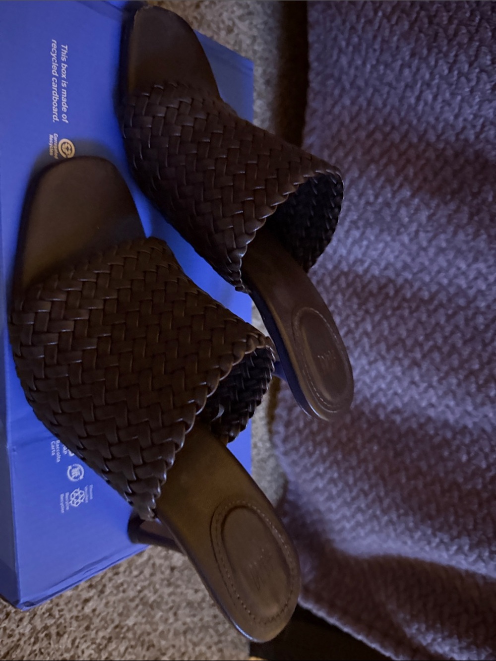 H&M Dark Brown Braided Slide Mules